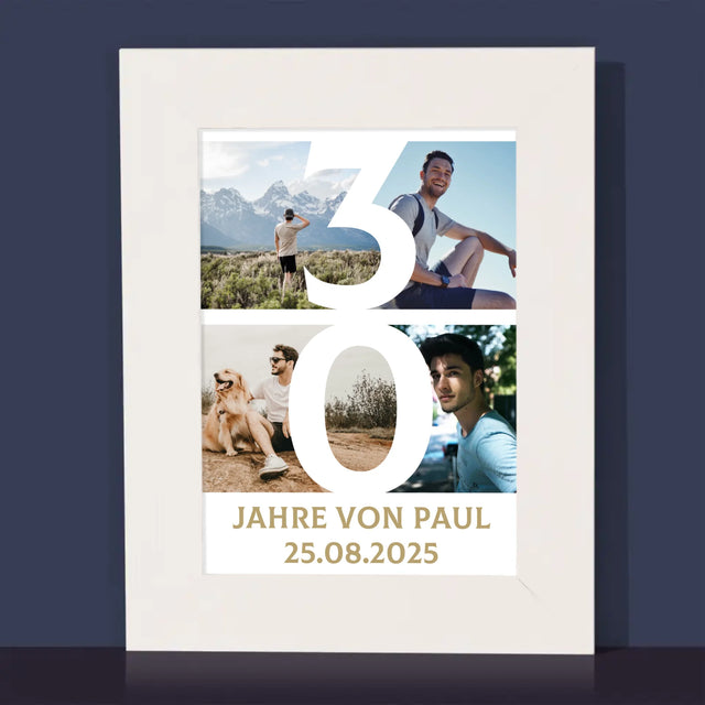 Fotocollage: 30 Jahre Ziffer - Bilderrahmen