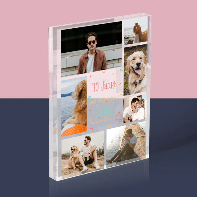 Fotocollage: 30 Jahre Sind Vergangen - Acrylblock