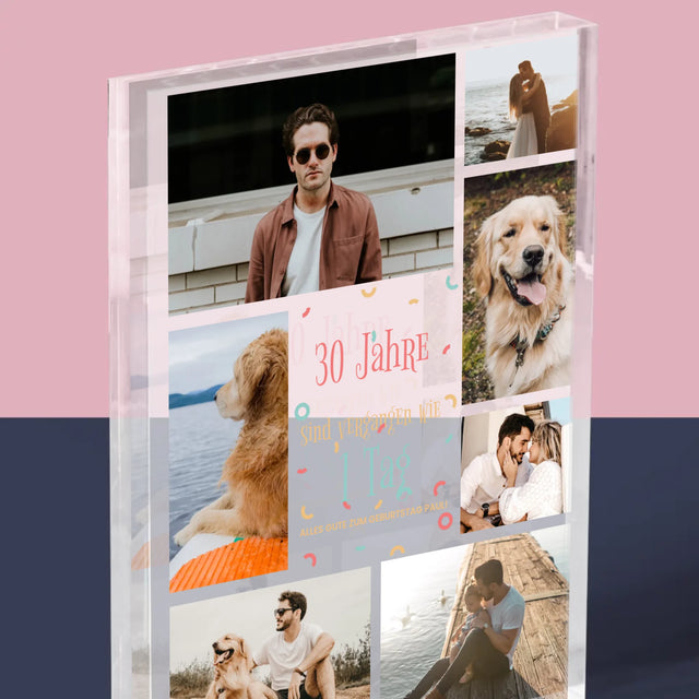Fotocollage: 30 Jahre Sind Vergangen - Acrylblock