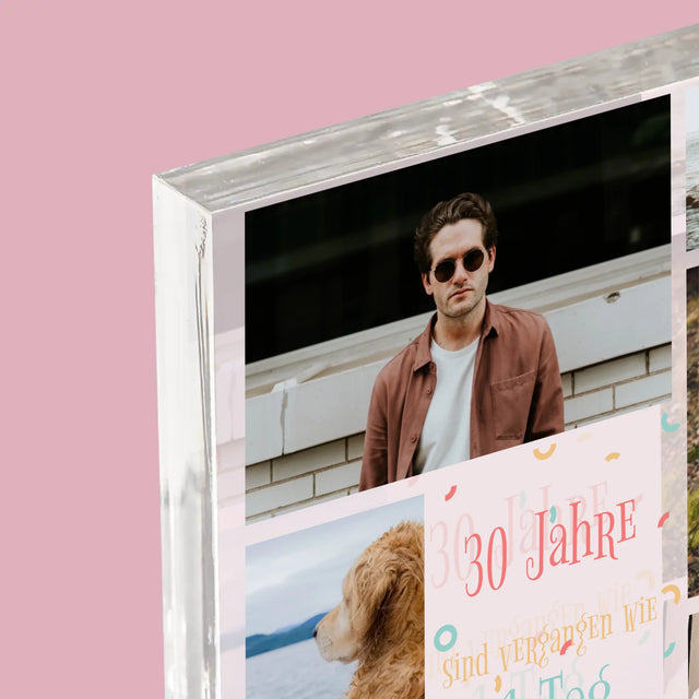 Fotocollage: 30 Jahre Sind Vergangen - Acrylblock