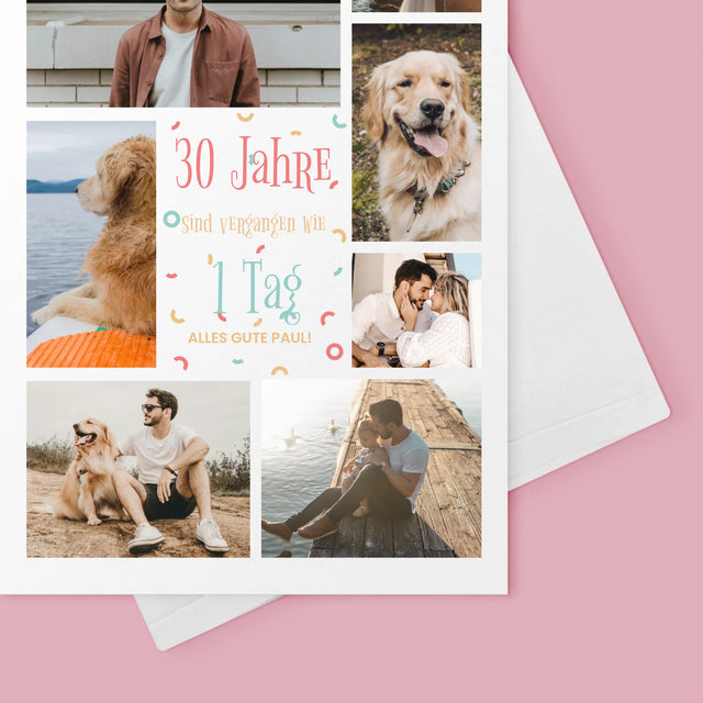 Fotocollage: 30 Jahre Sind Vergangen - Glückwunschkarte