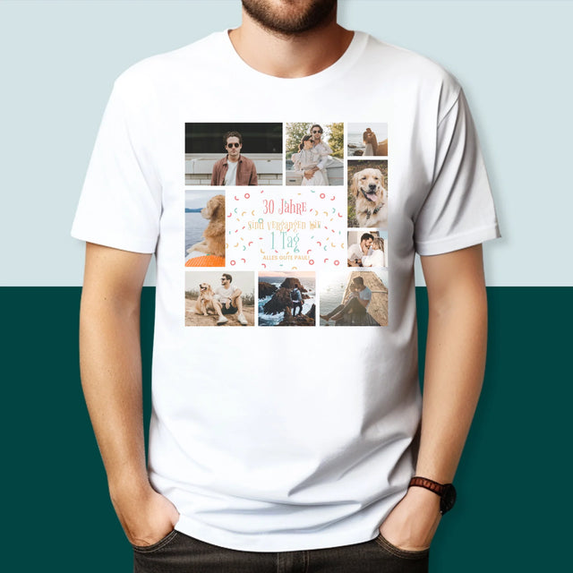 Fotocollage: 30 Jahre Sind Vergangen - T-Shirt Für Herren