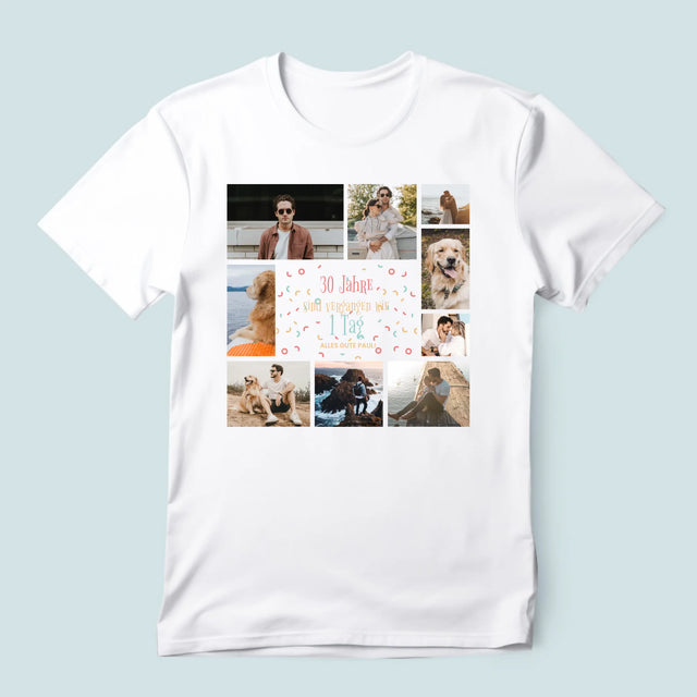 Fotocollage: 30 Jahre Sind Vergangen - T-Shirt Für Herren