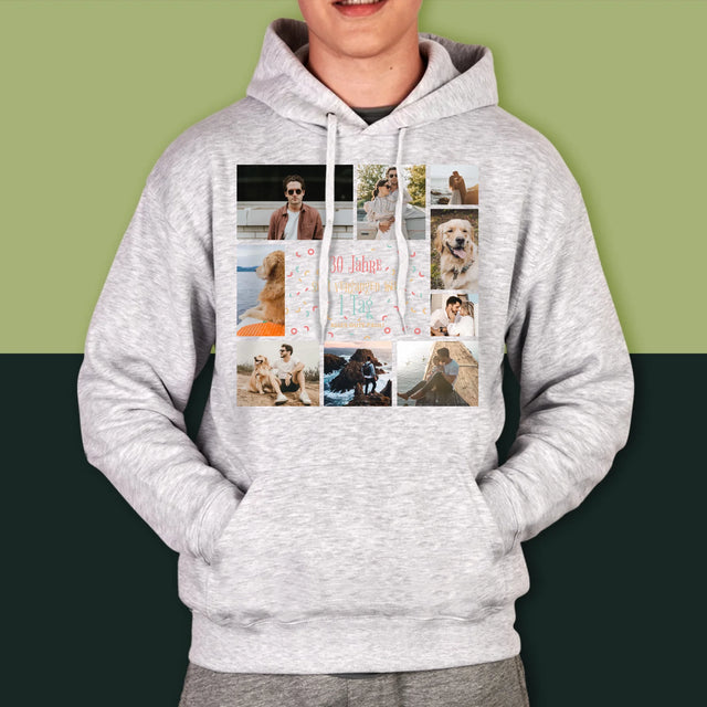 Fotocollage: 30 Jahre Sind Vergangen - Kapuzenpullover Für Herren