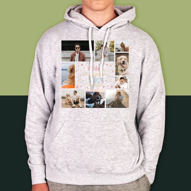 Fotocollage: 30 Jahre Sind Vergangen - Kapuzenpullover Für Herren