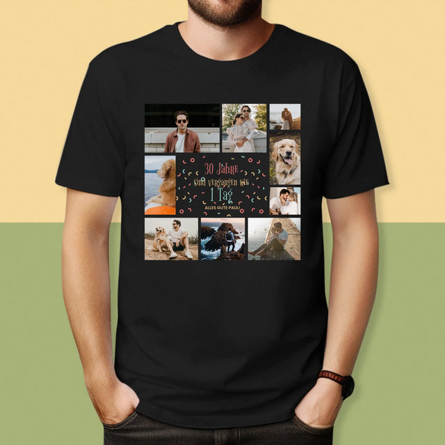 Fotocollage: 30 Jahre Sind Vergangen - T-Shirt Für Herren