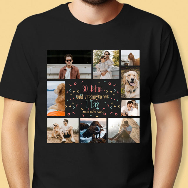 Fotocollage: 30 Jahre Sind Vergangen - T-Shirt Für Herren