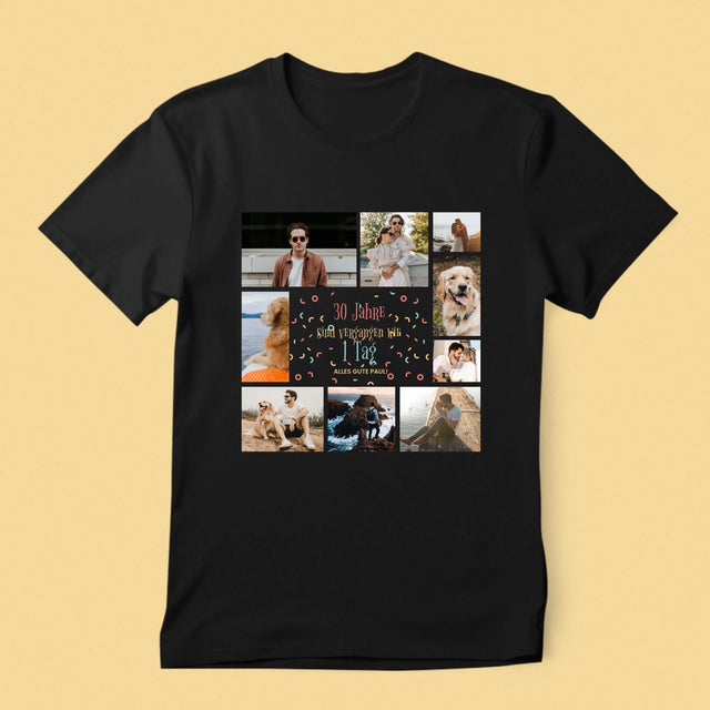 Fotocollage: 30 Jahre Sind Vergangen - T-Shirt Für Herren