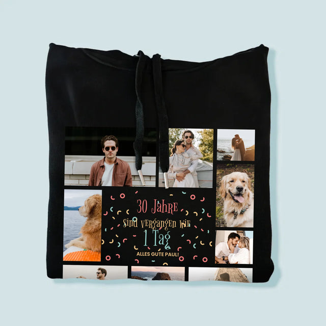 Fotocollage: 30 Jahre Sind Vergangen - Kapuzenpullover Für Herren