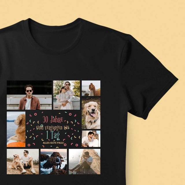 Fotocollage: 30 Jahre Sind Vergangen - T-Shirt Für Herren