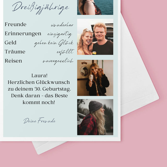 Fotocollage: Zertifikat Für Eine Vorbildliche Dreißigjährige - Glückwunschkarte