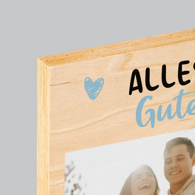 Foto Und Unterschrift: Alles Gute Zum Männertag - Druck Auf Holz