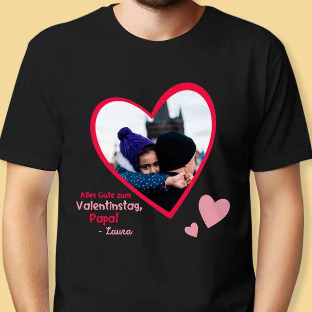 Foto Und Unterschrift: Ein Valentinsgruß Für Papa - T-Shirt Für Herren