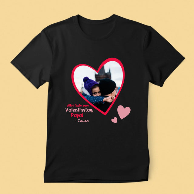 Foto Und Unterschrift: Ein Valentinsgruß Für Papa - T-Shirt Für Herren