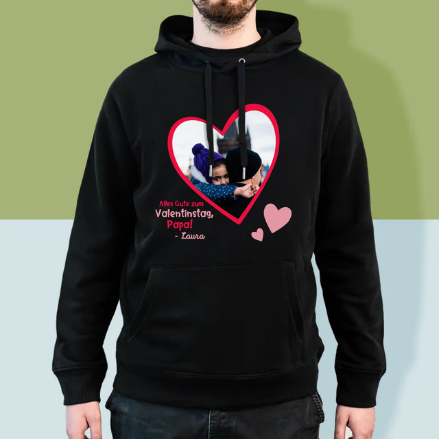 Foto Und Unterschrift: Ein Valentinsgruß Für Papa - Kapuzenpullover Für Herren