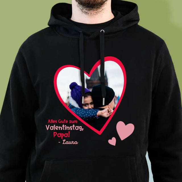 Foto Und Unterschrift: Ein Valentinsgruß Für Papa - Kapuzenpullover Für Herren