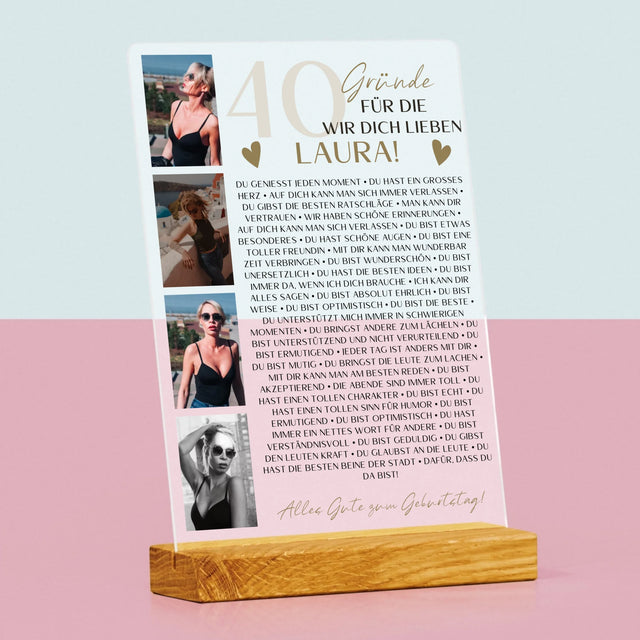 Fotocollage: 40 Gründe - Druck Auf Acrylglas