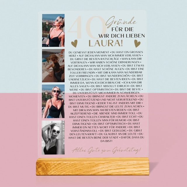 Fotocollage: 40 Gründe - Druck Auf Acrylglas