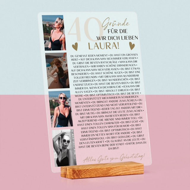 Fotocollage: 40 Gründe - Druck Auf Acrylglas