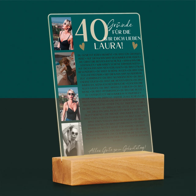 Fotocollage: 40 Gründe - Druck Auf Acrylglas