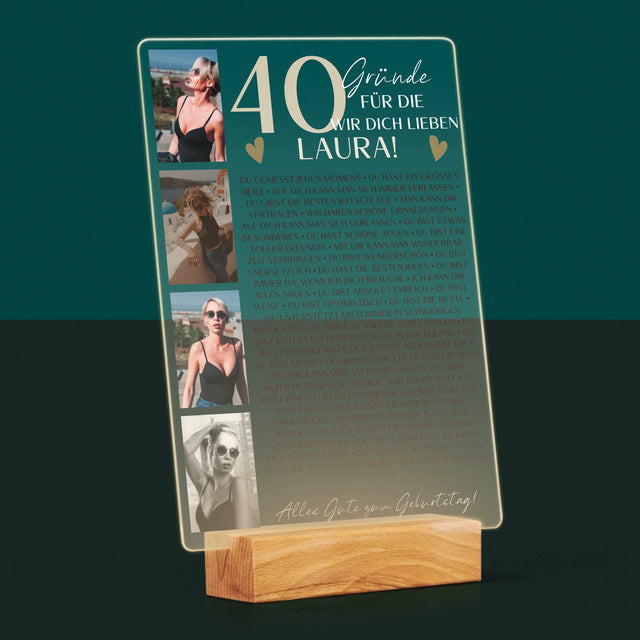 Fotocollage: 40 Gründe - Druck Auf Acrylglas