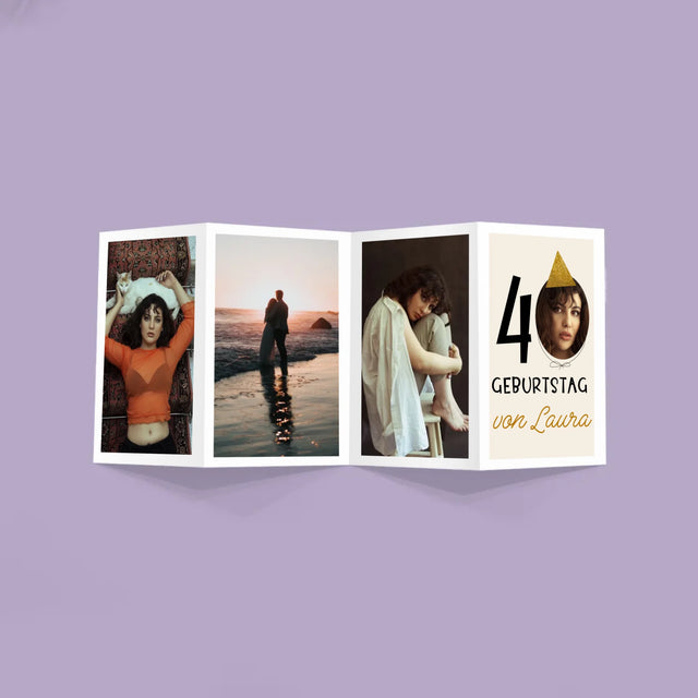 Foto Und Unterschrift: 40. Geburtstag Mütze - Fotos, Harmonikaartig Gefaltet