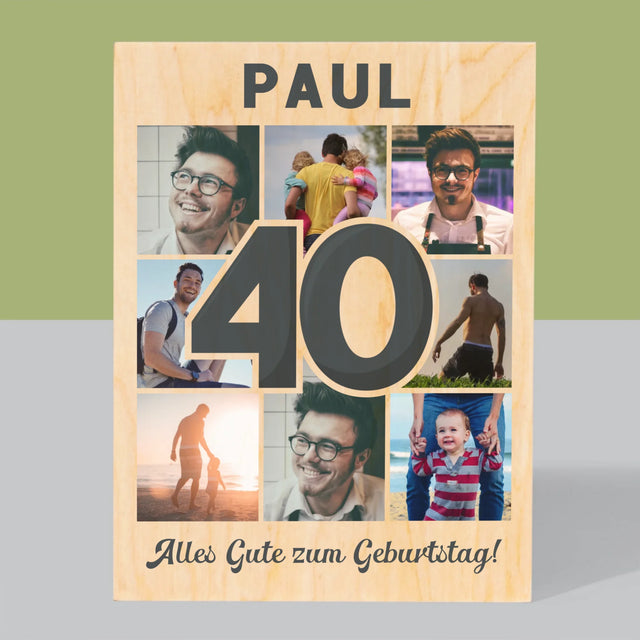 Fotocollage: 40 Jahre - Druck Auf Holz