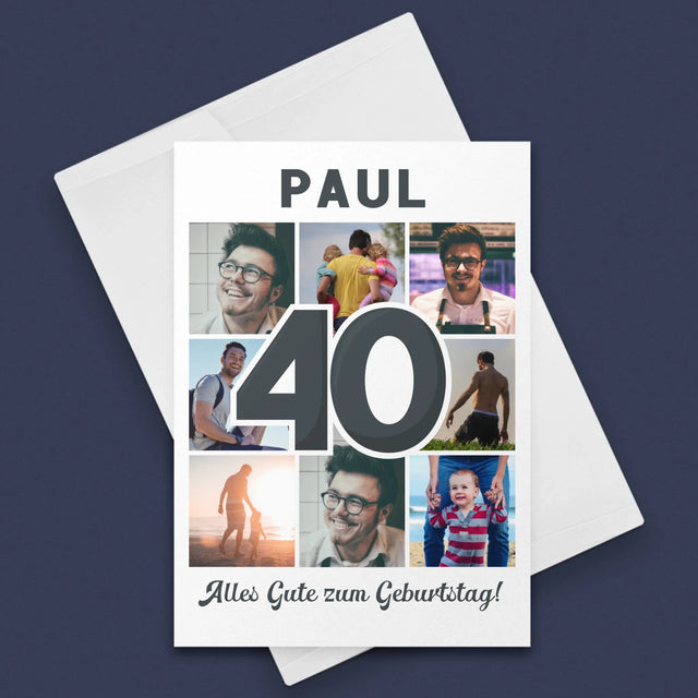 Fotocollage: 40 Jahre - Glückwunschkarte