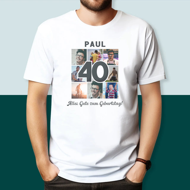 Fotocollage: 40 Jahre - T-Shirt Für Herren
