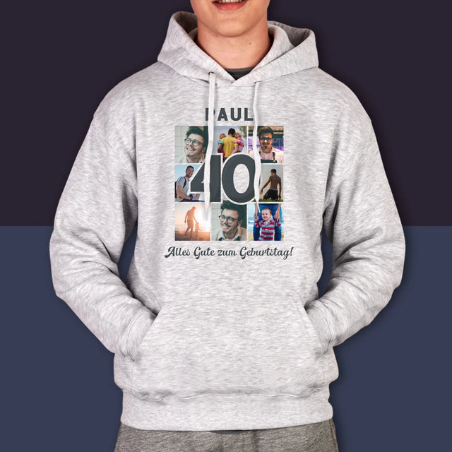 Fotocollage: 40 Jahre - Kapuzenpullover Für Herren