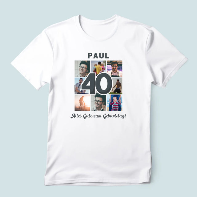 Fotocollage: 40 Jahre - T-Shirt Für Herren