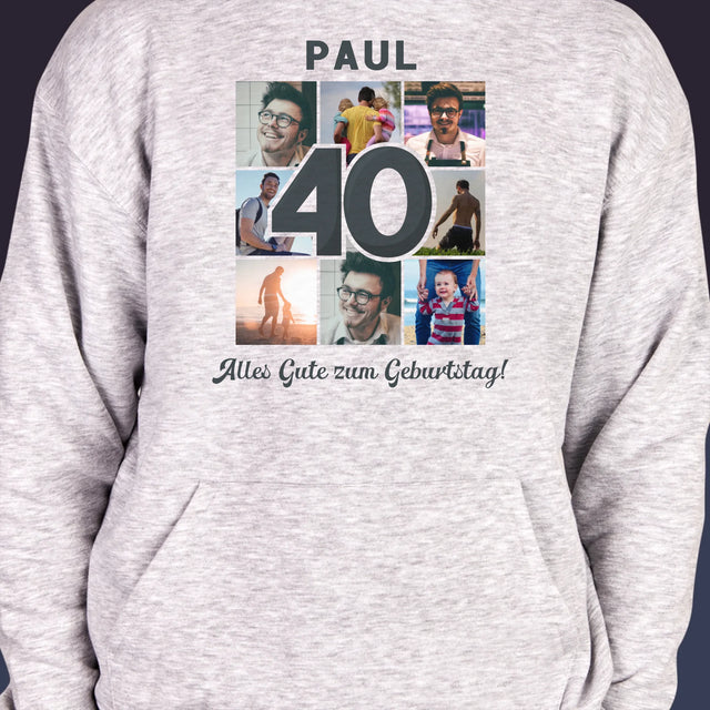 Fotocollage: 40 Jahre - Kapuzenpullover Für Herren
