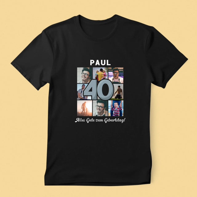 Fotocollage: 40 Jahre - T-Shirt Für Herren