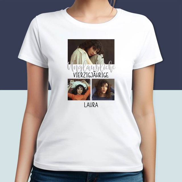 Fotocollage: Unglaubliche Vierzigjährige - T-Shirt Für Damen