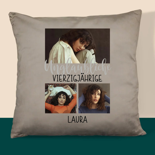 Fotocollage: Unglaubliche Vierzigjährige - Kissen