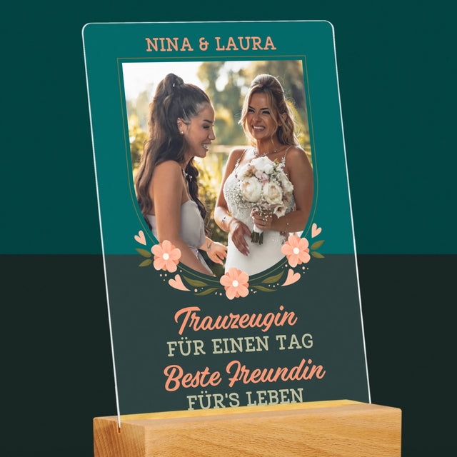 Foto Und Unterschrift: Trauzeugin Für Einen Tag - Druck Auf Acrylglas