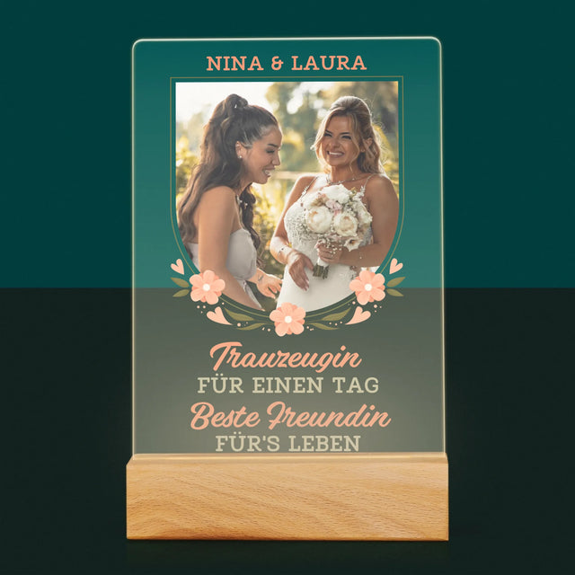 Foto Und Unterschrift: Trauzeugin Für Einen Tag - Druck Auf Acrylglas
