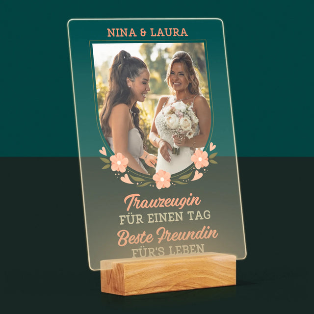 Foto Und Unterschrift: Trauzeugin Für Einen Tag - Druck Auf Acrylglas