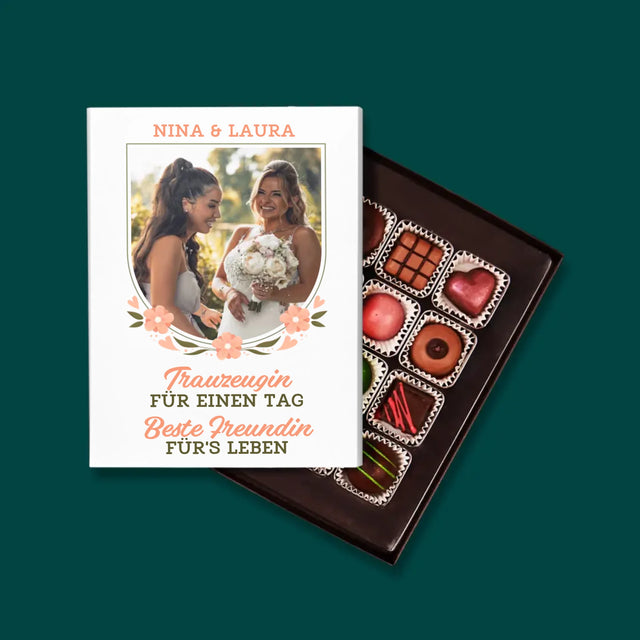 Foto Und Unterschrift: Trauzeugin Für Einen Tag - Pralinen