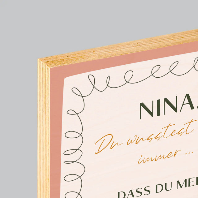 Foto Und Unterschrift: Du Wusstest Schon Immer - Druck Auf Holz