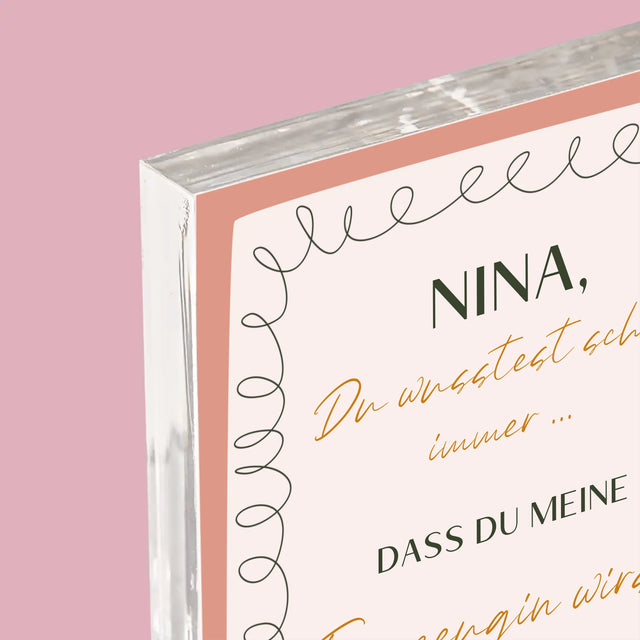 Foto Und Unterschrift: Du Wusstest Schon Immer - Acrylblock