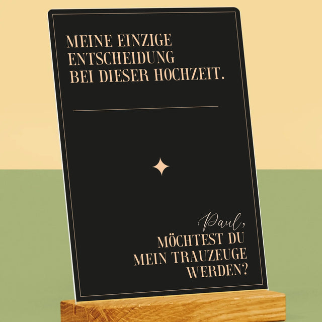 Name Und Unterschrift: Meine Einzige Entscheidung - Druck Auf Acrylglas