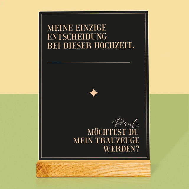 Name Und Unterschrift: Meine Einzige Entscheidung - Druck Auf Acrylglas