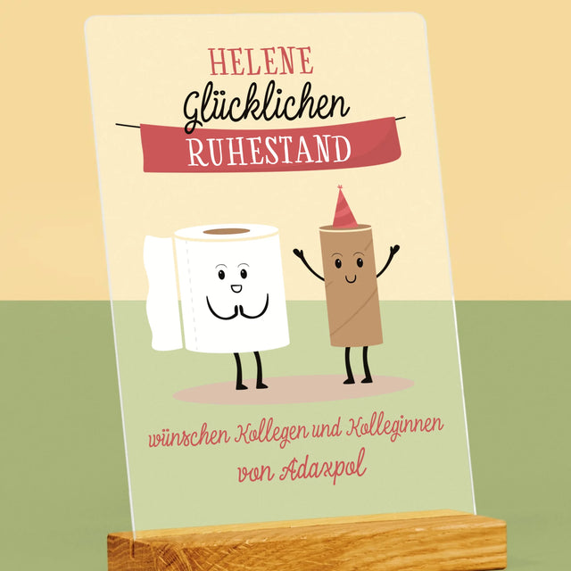 Name Und Unterschrift: Glücklichen Ruhestand - Druck Auf Acrylglas
