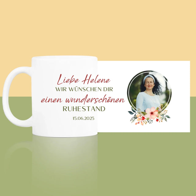 Foto Und Unterschrift: Wunderschönen Ruhestand - Tasse