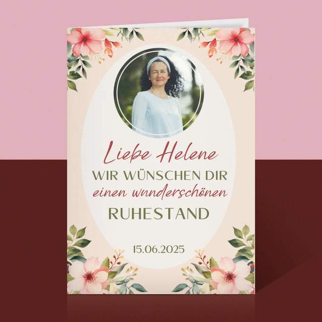 Foto Und Unterschrift: Wunderschönen Ruhestand - Glückwunschkarte