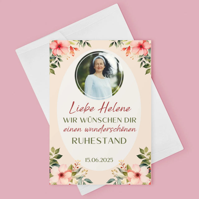 Foto Und Unterschrift: Wunderschönen Ruhestand - Glückwunschkarte