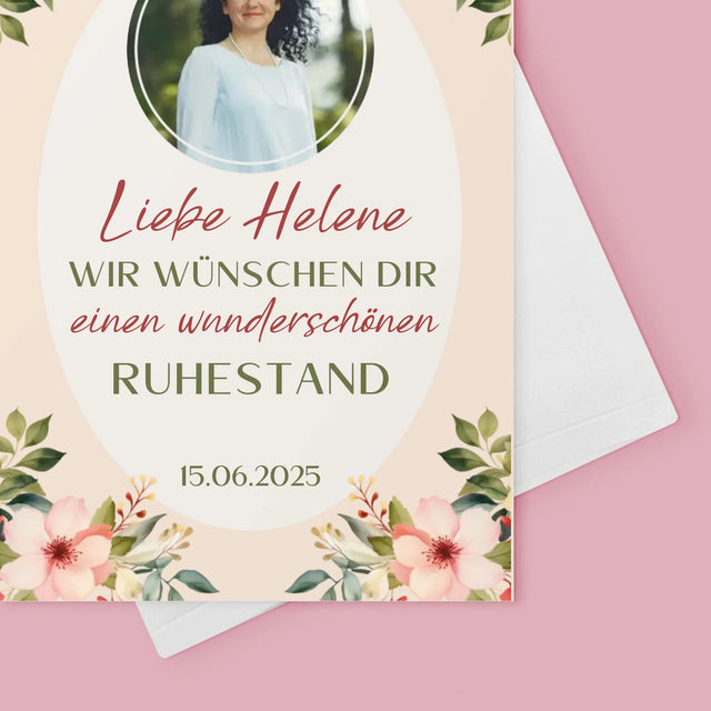 Foto Und Unterschrift: Wunderschönen Ruhestand - Glückwunschkarte