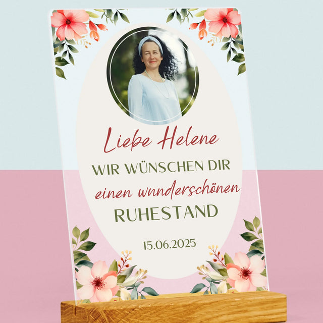 Foto Und Unterschrift: Wunderschönen Ruhestand - Druck Auf Acrylglas