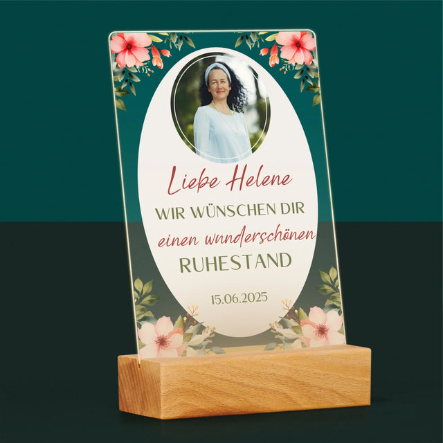 Foto Und Unterschrift: Wunderschönen Ruhestand - Druck Auf Acrylglas